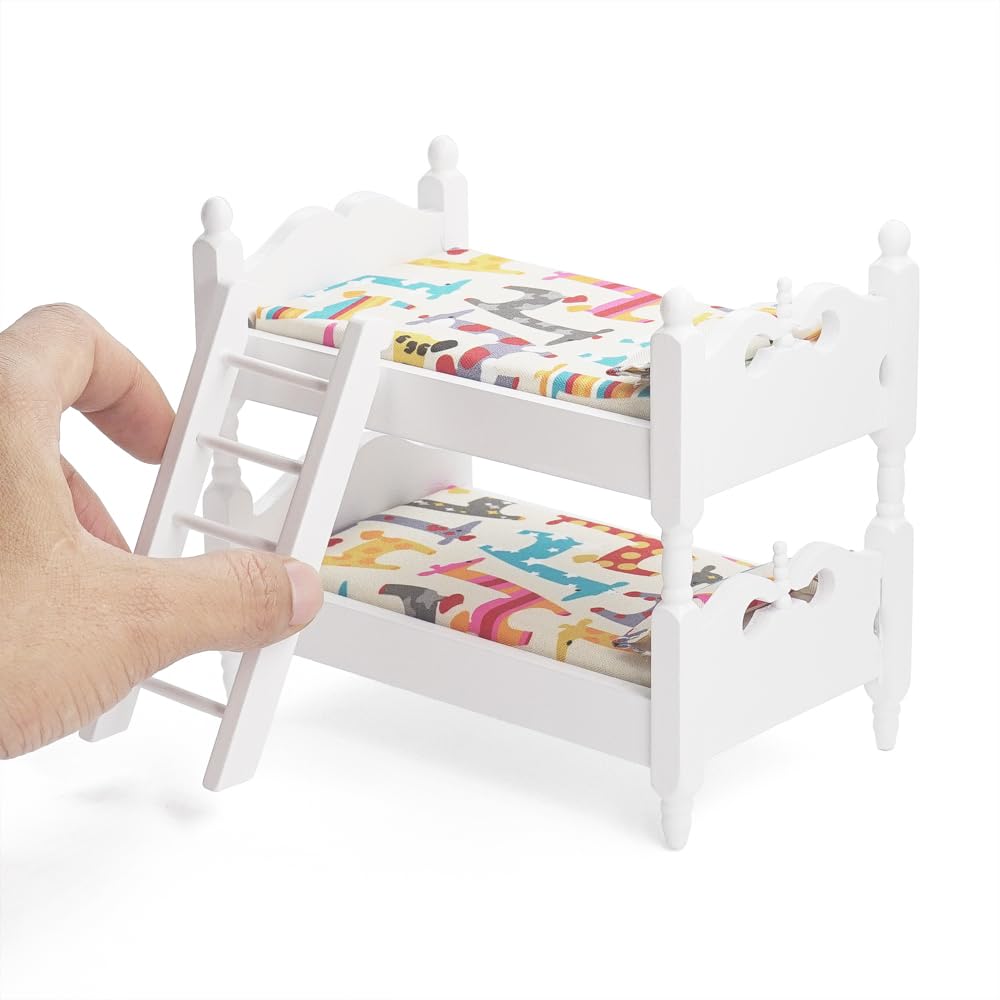 Odoria 1/12 Scale Dolls House Miniature Bunk Bed Dollhouse Bedroom Accessories