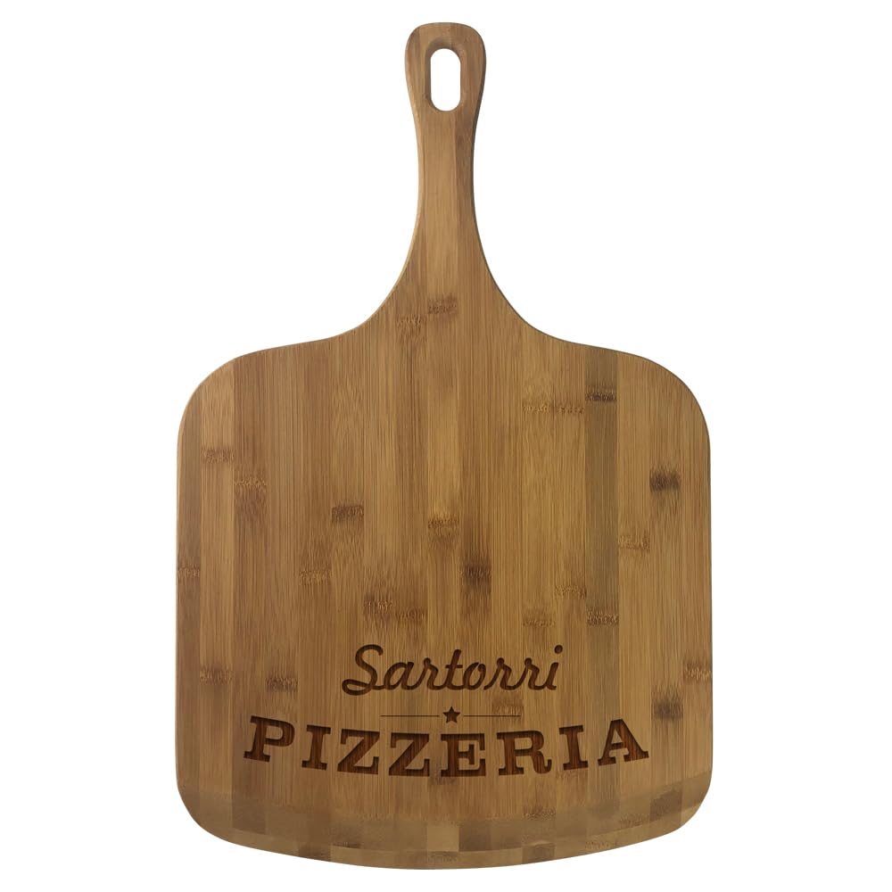 Personalized Bamboo Pizza Peel, Family Pizzeria, Measures 23 1/2