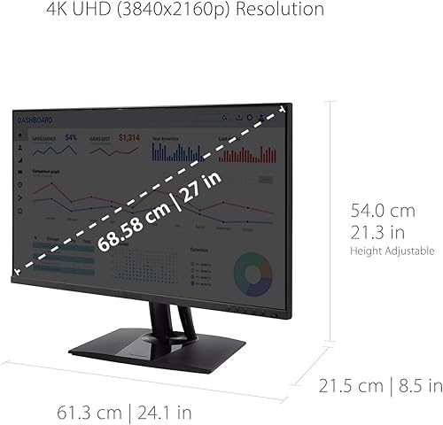 Miniatura 6 de ViewSonic VP2756-4K Monitor ergonómico 4K UHD IPS de 27 pulgadas con biseles ultrafinos, precisión de color, validado por Pantone, 60 W USB C