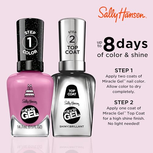 Sally Hansen Miracle Gel Nail Polish, Two-Step System, 530 Figgin' Love Hue - image 2