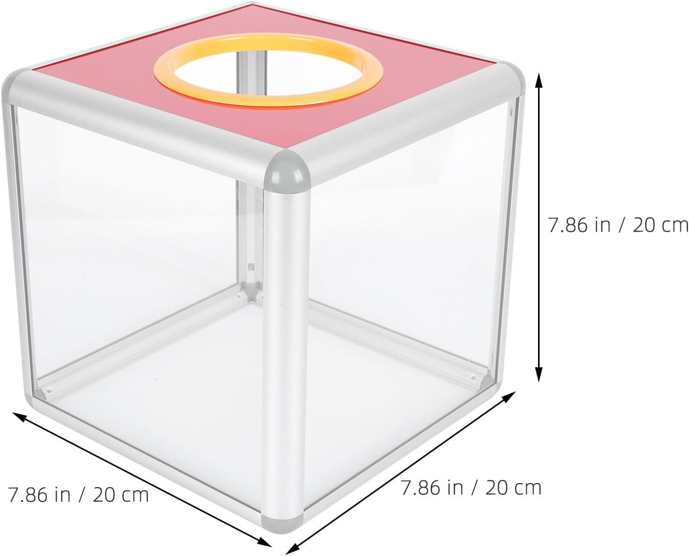 Hemoton Raffle Ticket Box for Ballot or Ticket Collection with Aluminum Alloy Frame 2pcs and Large round Opening , Raffle Draw Box Providing Visibility and Comfortable to Handle at Parties