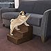 Dog Stairs for Small Dogs - 3-Step Dog Steps for High Bed and Couch - Pet Stairs with Nonslip Bottom, High-Density Foam, and Removable Washable Cover - Cat and Dog Furniture by PETMAKER (Brown)