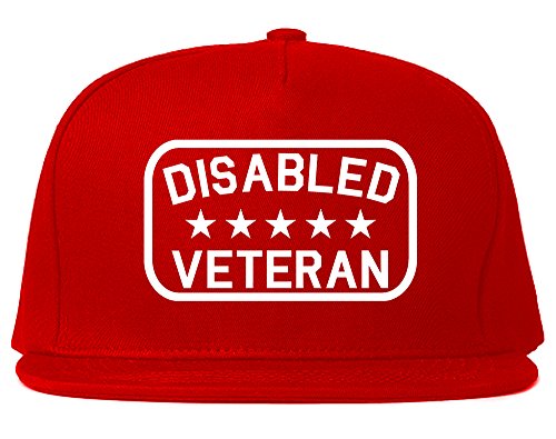 Disabled Veteran Army Snapback Hat Cap Red