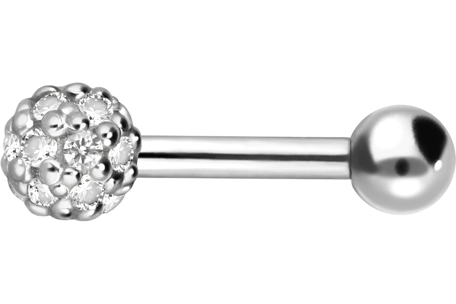 PIERCINGLINE 750er GOLD Ohrpiercing | 18 KARAT | KUGEL + KRISTALLE | Piercing Tragus Helix Conch | Farbauswahl