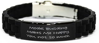 Model Building Makes,. Black Glidelock Clasp Bracelet, Model Building Present From Friends, Nice Engraved Bracelet For Men Women, Hobby supplies, Hobby equipment, Hobby tools, Hobby kits, Gift for