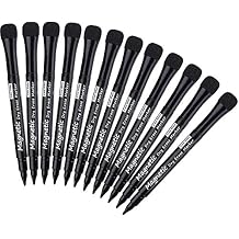 Browill Magnetic Dry Erase Markers, 12 pk Dealkits Low Odor White Board Markers with Erasers for Kids Teacher Supplies for Classroom Work on White Board, Calender, Fine Tip Point, Black