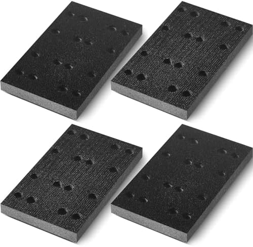 4 Pcs Soft Black Foam Sanding Pads Interface Sander Backing Pad, Multi Hole