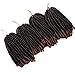 4 Packs Spring Twist Crochet Braids 8Inch 30 Strands Low Temperature Fiber Ombre Color 2 Tone Synthetic Spring Curl Braiding Hair Extensions Crochet Braiding (#1B/30 Ombre Brown)