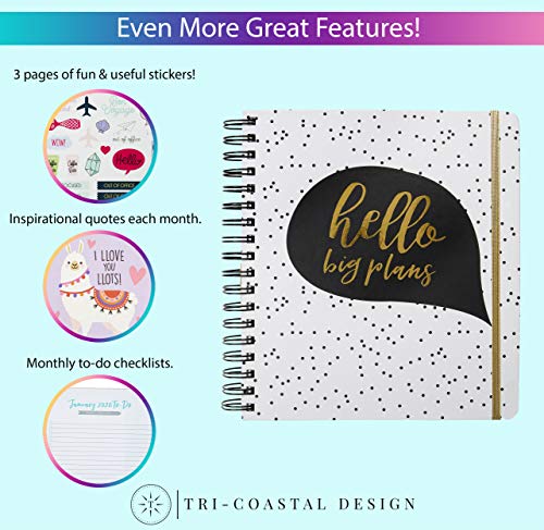 2020 Hello Big Plans, 12 Month Daily Planners/Calendars: Tri-Coastal Design Planners with Monthly, Weekly and Daily Views - Personal Planner Notebook for Work or Home