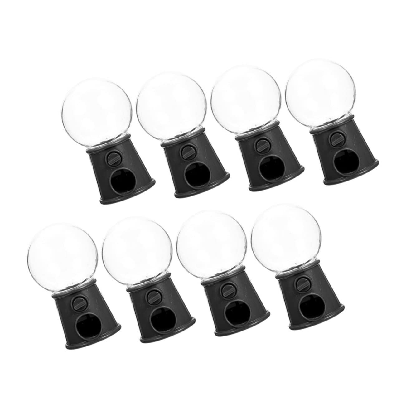 Toddmomy Mini Candy Dispenser 8pcs Mini Gumball Machine Bank, Mini Bubble Gum Candy Dispenser Desktop Gumball Machines for Kids Party Favor,Black Bubble Gum Machine