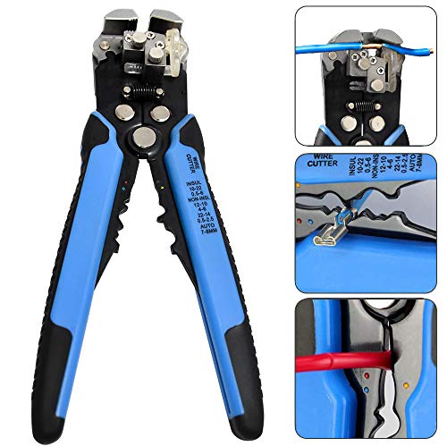 Preisvergleich Produktbild Abisolierzang Automatische Abisolierzange Abisolierzange Multitool zum Abisolieren Schneiden Für Kabeldurchmesser von 0.2-6 mm²Verpressen isolierter und nicht-isolierter Kabelschuhe203 mm