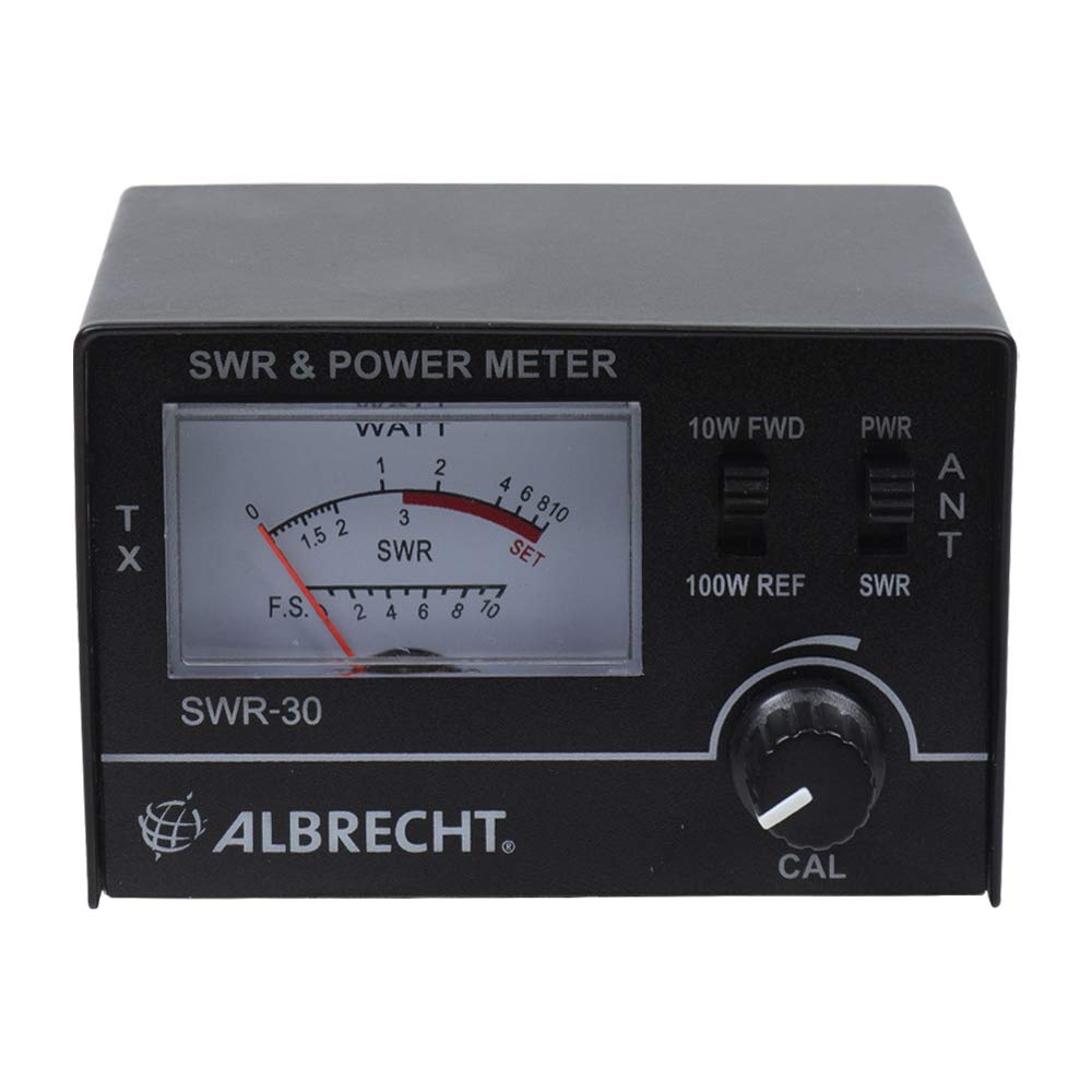 Albrecht Wattmètre ROS-mètre SWR 30, Mesure de Calibrage d'Antenne, Gamme de Fréquences 3,5-50 MHz, ROS 1:1-1:3, Impédance 50 Ohm, Dimensions 85 x 55 x 30 mm