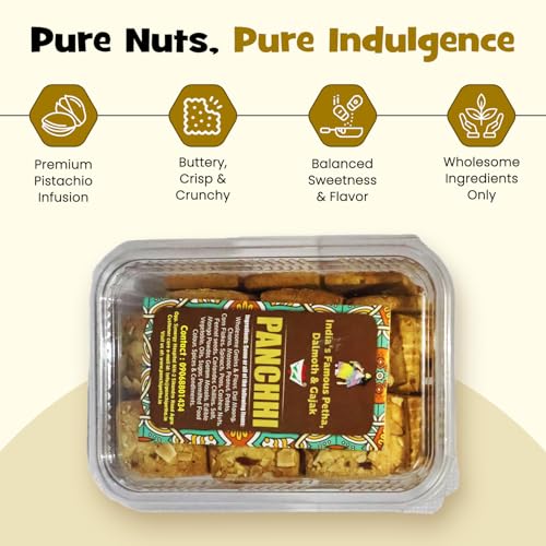 Image of Panchhi Dry Fruit Biscuits 345 Gram Buttery and Crispy Cookies with Pistachios Made with Amul Butter Milk Solids Custard Powder and Refined Wheat Flour Perfect Nutty Tea Time Snack
