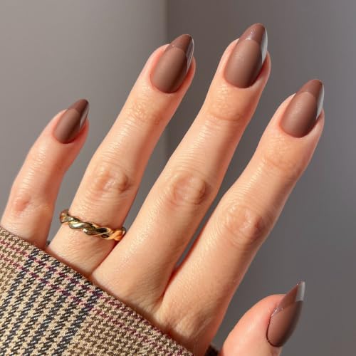 Glamnetic Press On Nails - Short Almond, Matte Fake Nails 30 Pc Full Kit