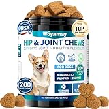 Glucosamine for Dogs, 200pcs Dog Joint Supplements for Dogs With, MSM, Chondroitin, Vitamins C & E, Dog Joint Supplements for Senior Dogs Puppies, Joints Care - Chicken Flavor
