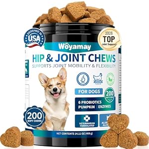 Glucosamine for Dogs, 200pcs Dog Joint Supplements for Dogs With, MSM, Chondroitin, Vitamins C & E, Dog Joint Supplements for Senior Dogs Puppies, Joints Care – Chicken Flavor