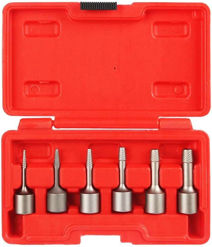 6PC Screw Extractor Set, 3/8 Inch Square Drive Extractors, Broken Bolt Removal Tool for Stripped Screws, Alloy Socket Extraction Kit, 2-10mm Sizes, for DIY and Professional Use