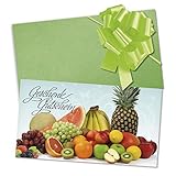 GESCHENKGUTSCHEINcom by POS-HAUER. Gutschein-Set. 25x Gutschein + Kuvert + Schleife. Für Obst-Handel Gemüse-Handel Geschäfte, blanko zum selber Ausfüllen.