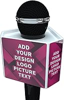 Vista 1 de Caja de micrófono personalizada Logo personalizado Cubo Hexágono micrófono bandera (blanco)