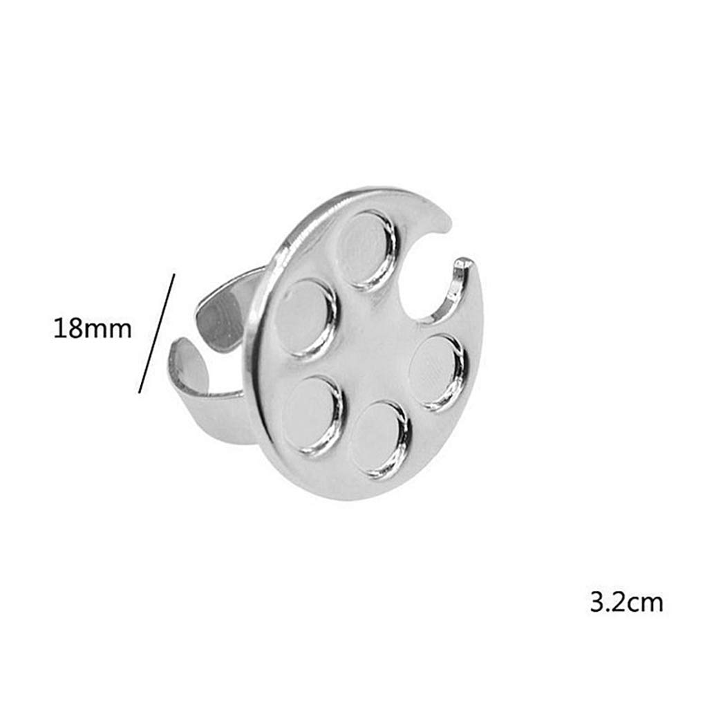 2 piezas de herramienta de manicura bandeja de anillo paleta de esmalte de uñas herramientas de arte de uñas de metal soporte de esmalte de uñas 5