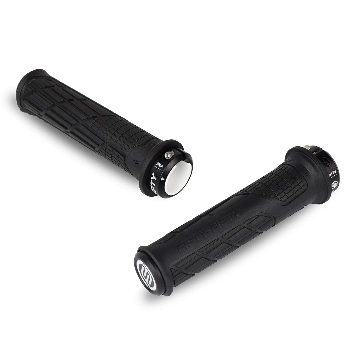 FIFTY-FIFTY MTB Griffe, Fahrradgriffe aus rutschfestem Gummi, Single Lock-on Fahrrad Griffe/Lenkergriffe MTB für Mountainbike, Enduro, Downhill, Trail, E-Bike