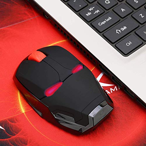 Ergonomic Wireless Mouse Cool Iron Man Mouse 2.4G Portable Mobile Computer Click Silent Mouse Optical Mice With Usb Receiver, Black Or Golden For Notebook Pc Laptop Computer Mac Book, Add A Keychain #TOP5