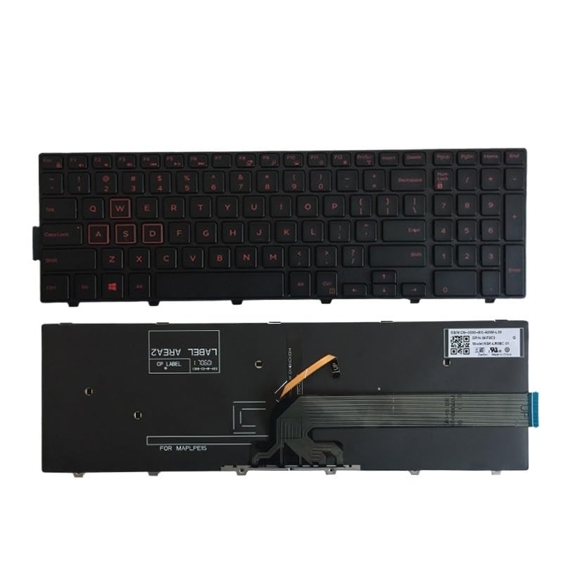 Clavier d'ordinateur portable Inspiron 15 en panne remplacer par un modèle US rétroéclairé