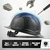 Casco de seguridad con ala completa, cascos de construcción, con ventilación, suspensión de 6 puntos y ajuste de trinquete, para hombres y mujeres 4