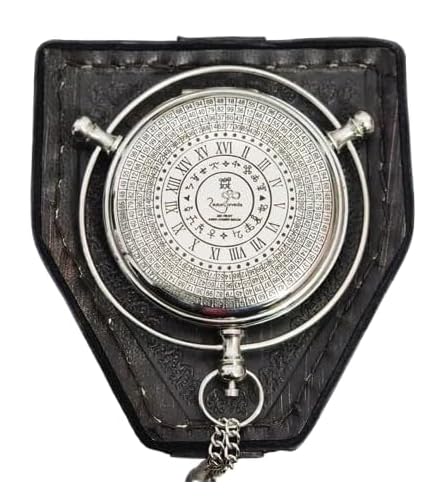 Brújula Náutica Vintage de Latón con Estuche de Cuero Herramienta Clásica de Navegación Marítima miniatura 1