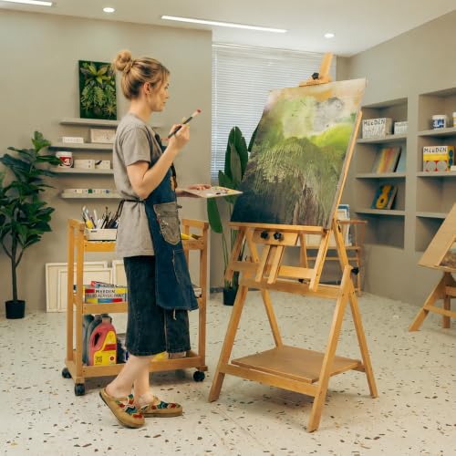 Image of MEEDEN Large Studio Artist Easel: Heavy Duty H-Frame Easel for Painting