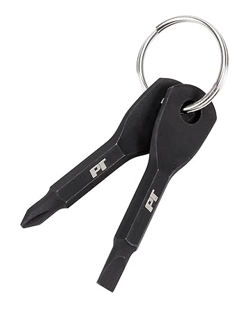 Performance Tool 20234 Keychain Screwdriver Sets: Flat Head Screwdriver Phillips Screwdriver Set, Outdoor Portable Carry-on Emergency Screwdriver Kit, Nut Driver Tools (Black)