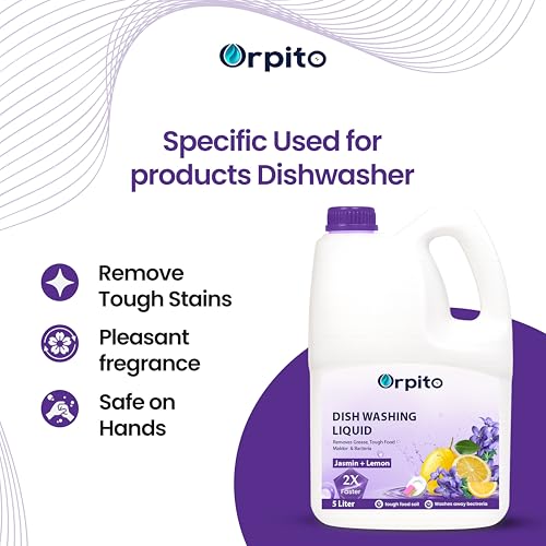 Image of Dishwash Liquid Gel Can Jar, with Lenom and Green Apple, Dishwasher Liquid For All Utensils, Dishwashing Liquid 5 +1 Liter (1, MANGO YELLOW)