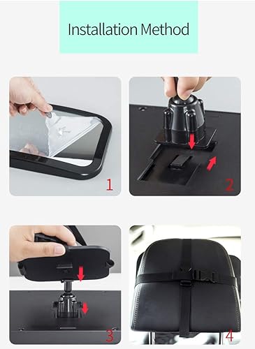 Miniatura 5 de Espejo de coche para bebé, espejo de asiento de automóvil, monitorea de forma segura al niño en el asiento de automóvil orientado hacia atrás,