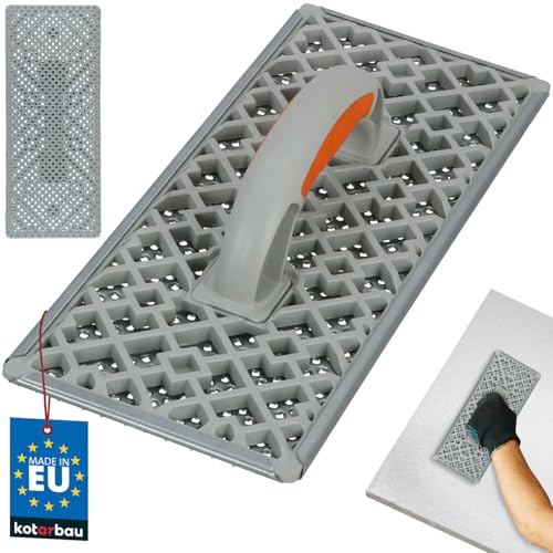 KOTARBAU® Llana abrasiva 375 x 155, Llana para el aislamiento térmico exterior y hormigón celular, Rascador talocha, Llana abrasiva para poliestireno, Llana abrasiva de acero galvanizado