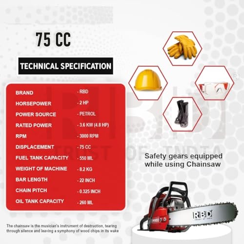 Image of 75CC Petrol Chainsaw 22 inch Heavy Duty (CNS10)