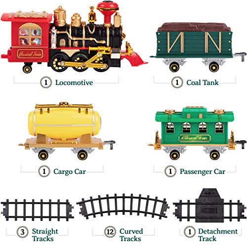 Prextex Christmas Train Set- Around The Christmas Tree With Real Smoke, Music & Lights #TOP1