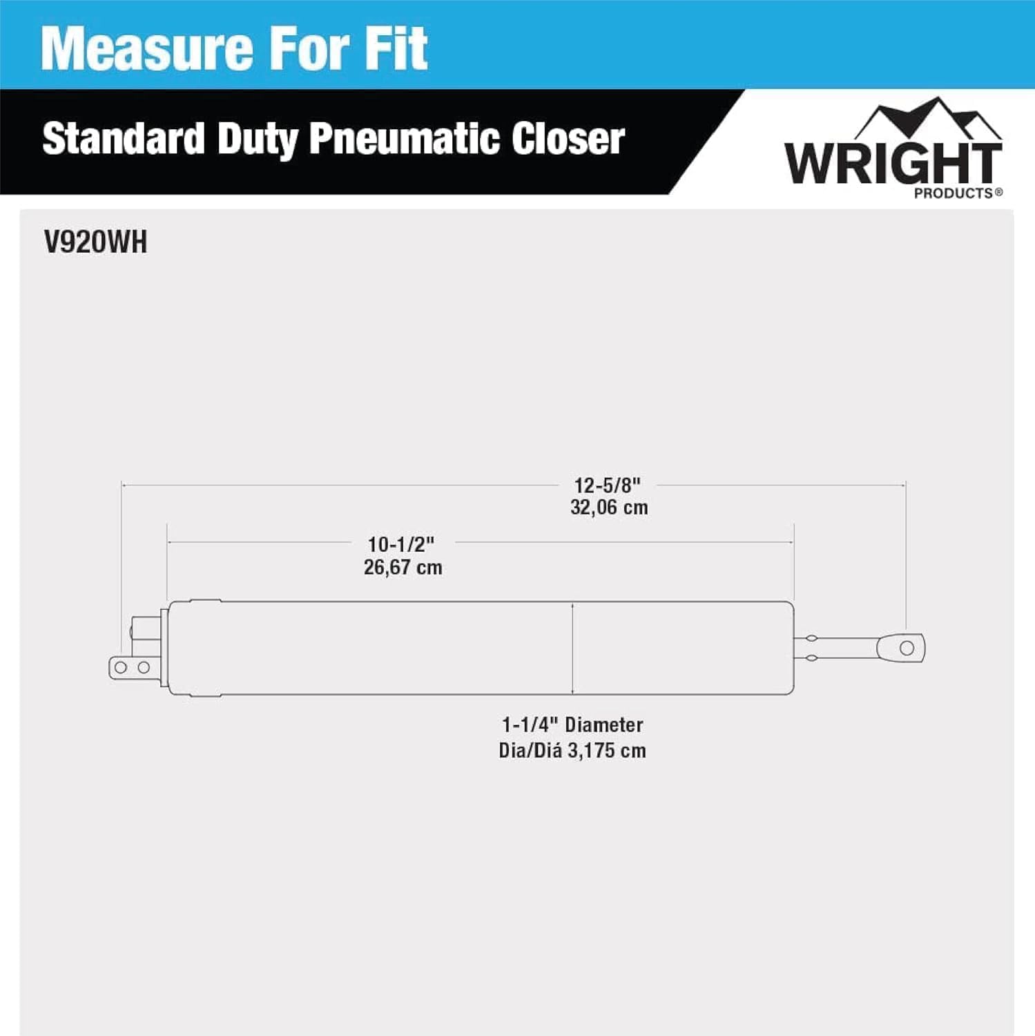 Wright Products EZ-Hold Dual Closer System with Hold Open Feature, Smooth Closing Motion – Fits Medium to Heavy Weight Doors – Ideal for New Installations or Replacements (White)