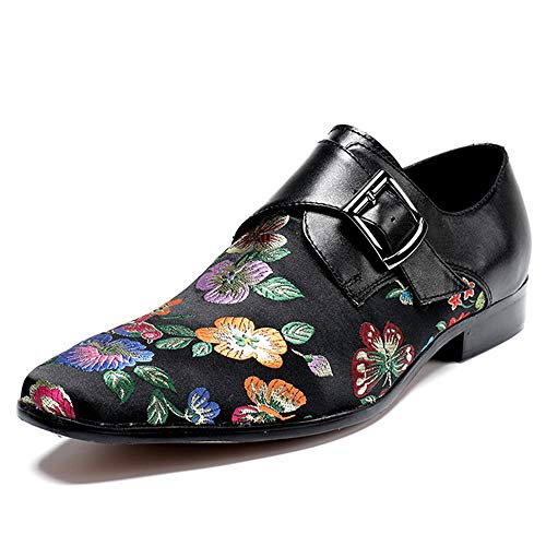 Oxford for Men Formal Shoes Slip On Genuine Leather Luxury Embroidery Delicacy Monk Strap Stitching