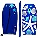 Goplus Super Bodyboard Body Board EPS Core, IXPE Deck, HDPE Slick Bottom with Leash (Blue Starfish, 41-inch)
