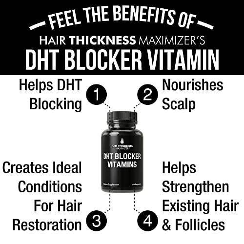 Dht Blocker Pills For Women And Men. 5-In-1 Dht Blocking + Hair Growth Ingredients To Stop Hair Loss. Hair Regrowth + Thickening Capsules Supplement - 5000Mcg Biotin, Saw Palmetto, Fenugreek, Fo Ti #TOP1