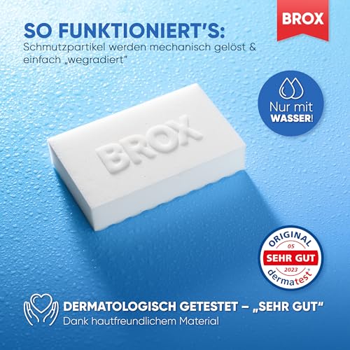 BROX Schmutzradierer – 18 Schwämme – Radierschwamm für Haushalt, Schuhe & Auto – Robuster Zauberschwamm für alle Arten von Flecken