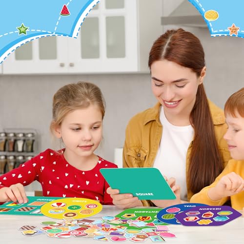 Image of Halloscume 70 Pcs Shape Sorters for Toddlers Shape Puzzle and Matching Games Set with 10 Sorting Mats and 60 Everyday Objects Pieces for Kids Preschool Classroom Child Learning