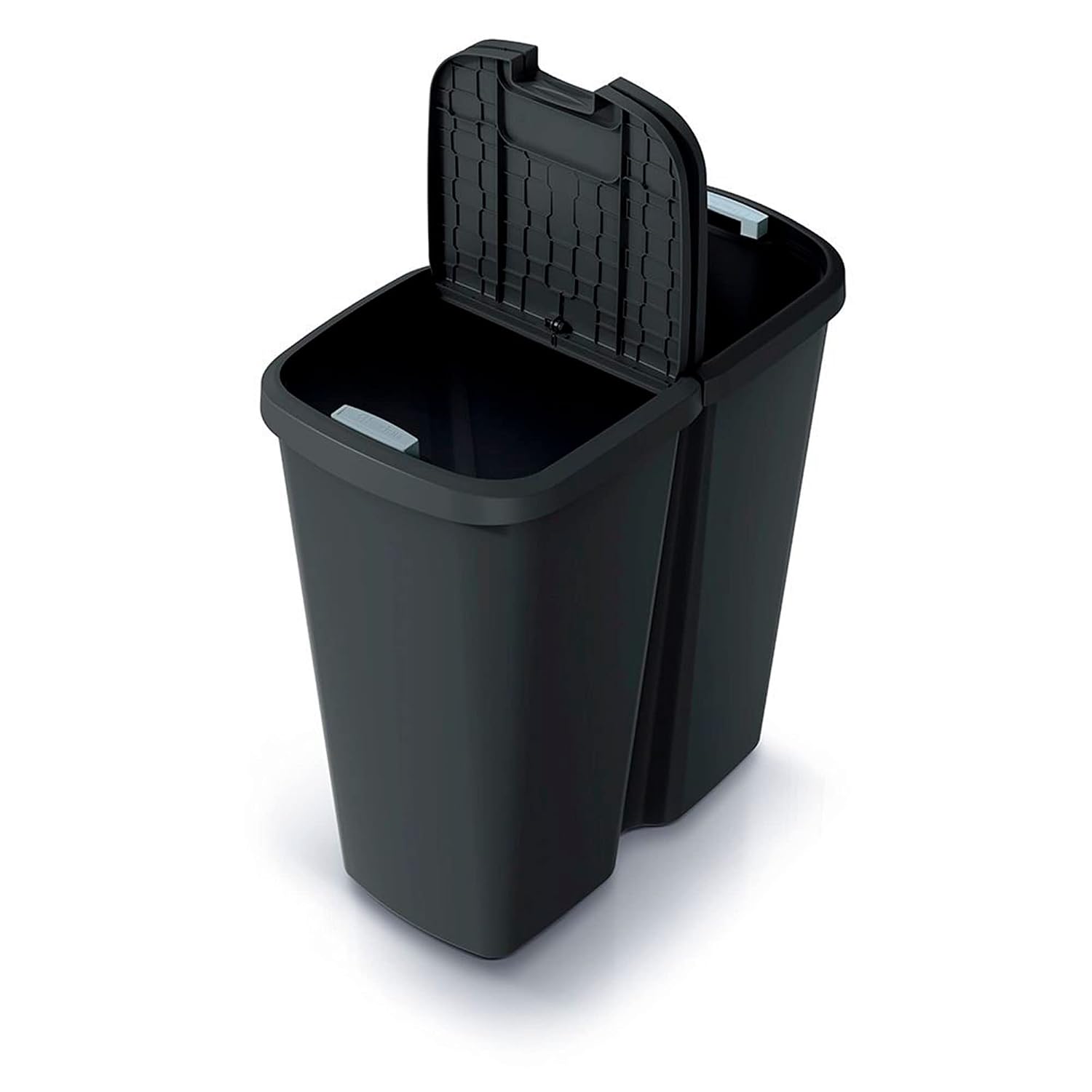 KEDEN 45L Black Trash Can with 2 Independent Lids.