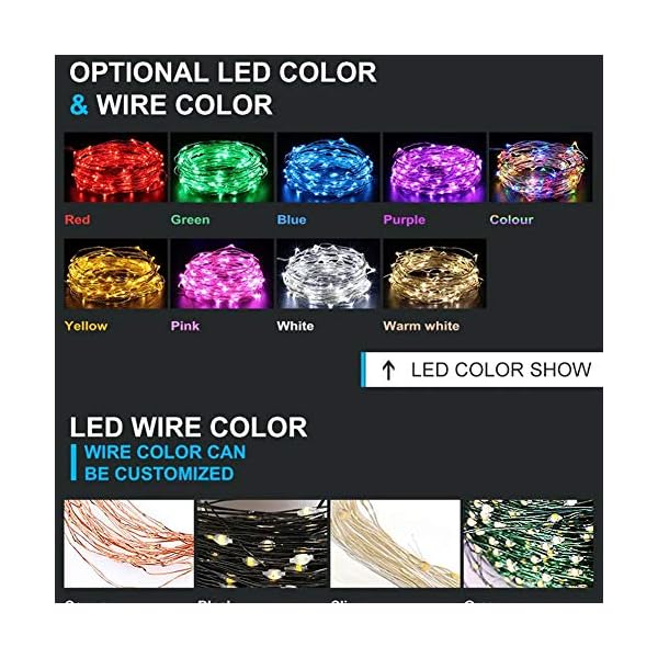 2 Set Lichterketten 10m 100 LED Batteriebetriebene Lichterketten mit Fernbedienung & Batterie & USB LED Lichterketten… – Bild 8