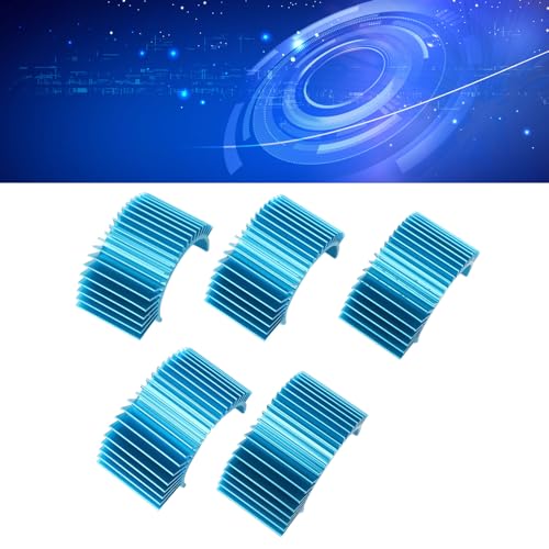 Generic Motor Cooling Heat Sink, Aluminium Alloy Heat Resistant Electric Engine Motor Heatsink Blue Efficient Heat Dissipation 5Pcs for 36mm Motor, Genericehd9nzt270