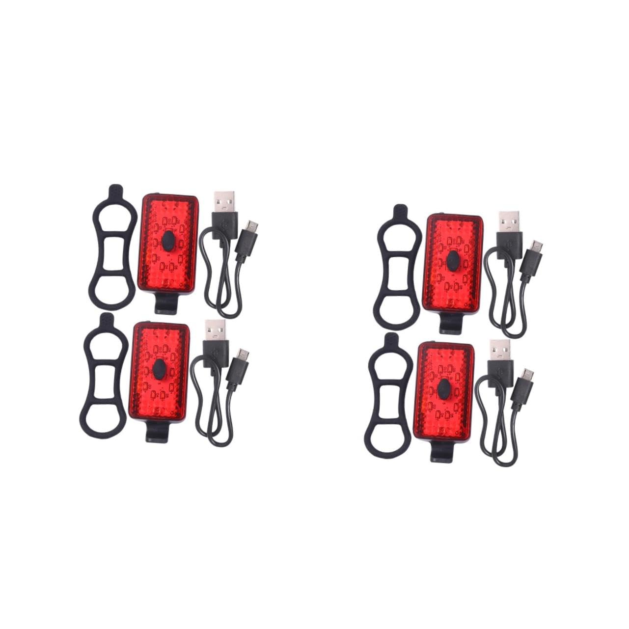 Milisten 4 Sets Bike Rear Light Red Tail Light for Bike Night Riding Warning Portable
