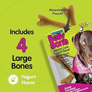   Belly-Bones-for-Dogs-4-Yogurt-Flavor-Large-Dog-Dental-Treats-Made-in-USA-4-Count-Dog-Treats-for-Large-Dogs-Plaque-and-Tartar-Control-for-Fresh-Breath-Digestive-Health-Support