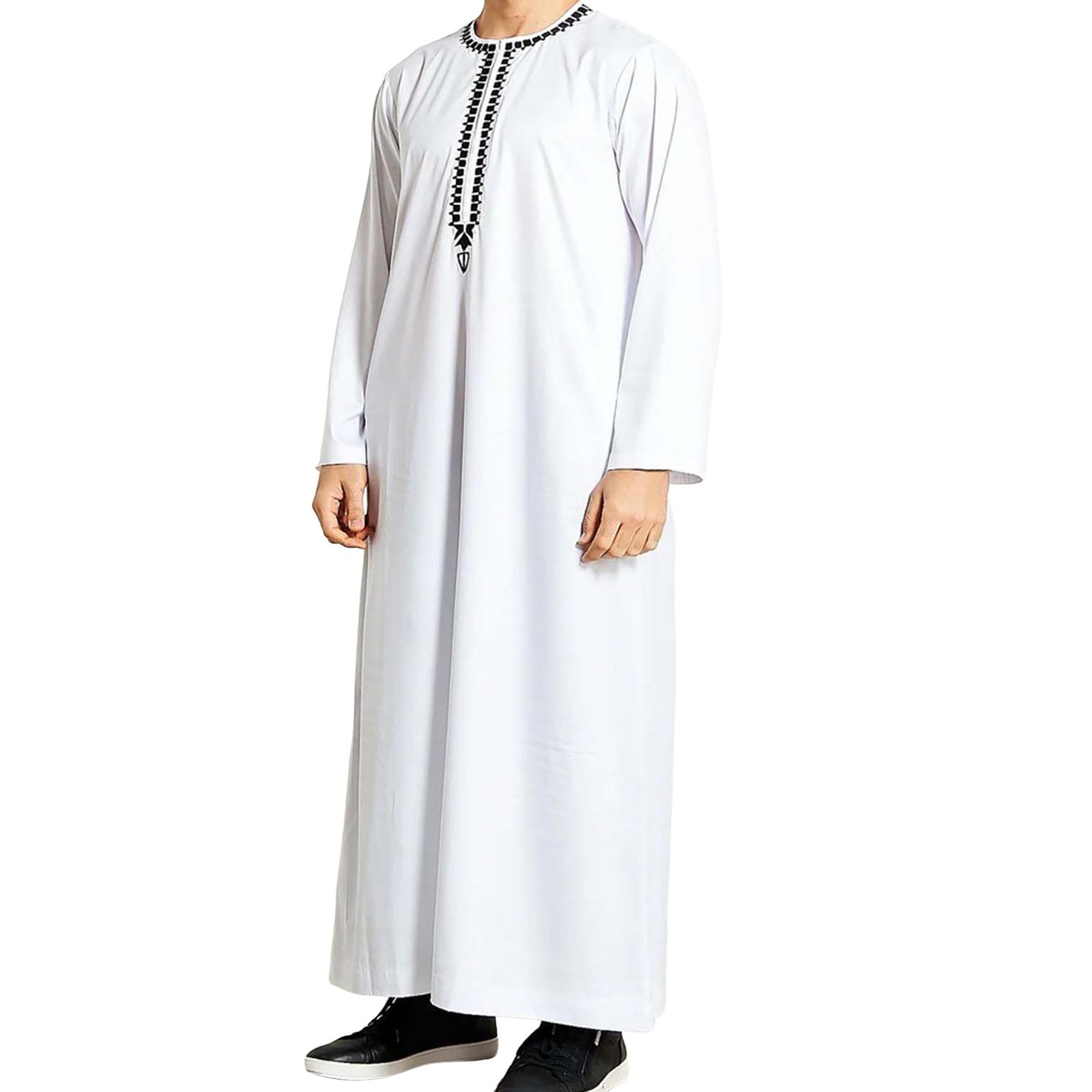 Abaya homme ample et boutonnée pour prier confortablement sans gêne - 8