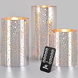 M Mirrowing Flameless Candles with Remote and Timer, Battery Operated Flickering LED Candles, Real...