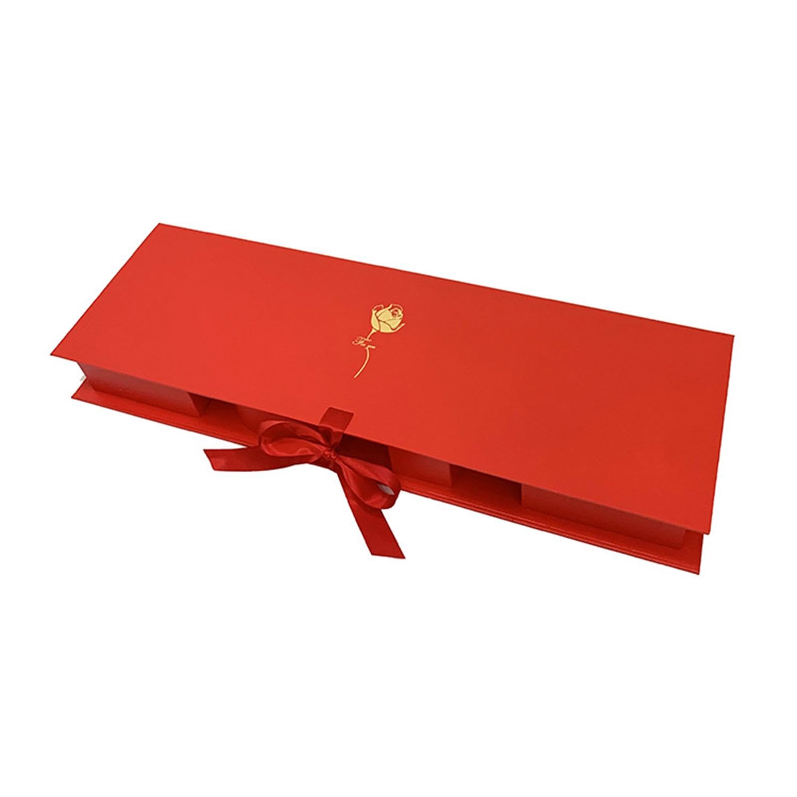 Generic Scatola Regalo Vuota per Fiori, Contenitore Versatile Multiuso in Cartone, Regalo per Compleanno, Anniversario, Festa, Matrimonio, Rosso